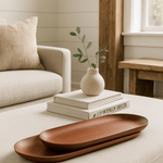 Thin Mahogany Wood Oval Boards Set White Cliff Studio Decorative Trays