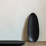 Thin Oval boards - varnished mahogany - black - set of 2 White Cliff Studio Trays