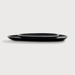 Thin Oval boards - varnished mahogany - black - set of 2 White Cliff Studio Trays
