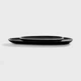 Thin Oval boards - varnished mahogany - black - set of 2 White Cliff Studio Trays