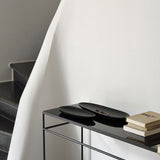 Thin Oval boards - varnished mahogany - black - set of 2 White Cliff Studio Trays