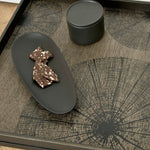 Thin Oval boards - varnished mahogany - black - set of 2 White Cliff Studio Trays