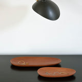 Thin Oval boards - varnished mahogany - set of 2 White Cliff Studio Trays