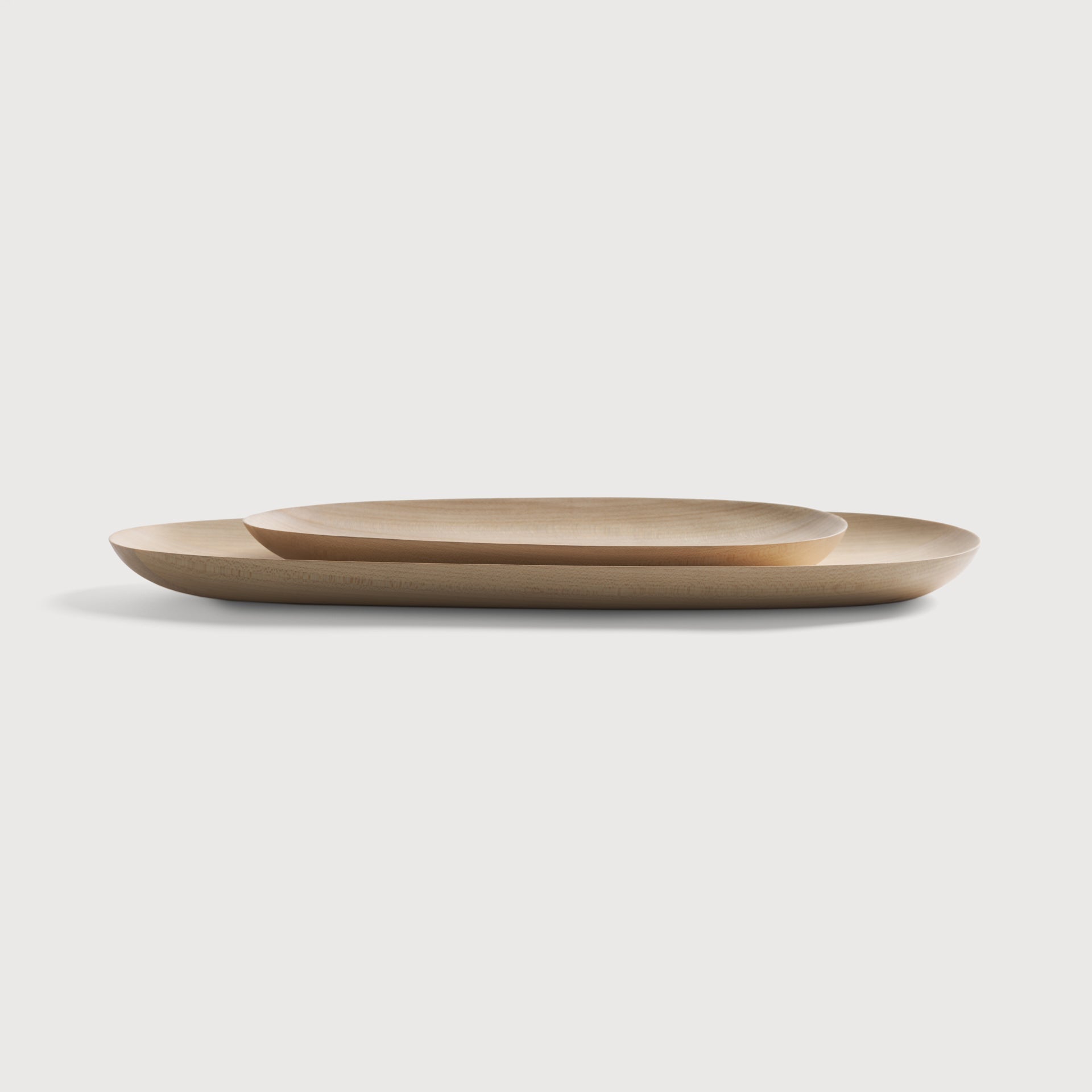 Thin Oval boards - varnished sycamore - set of 2 White Cliff Studio Trays