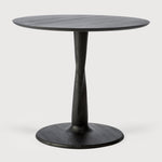 Torsion dining table - varnished oak - black - round White Cliff Studio Dining Table