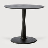 Torsion dining table - varnished oak - black - round White Cliff Studio Dining Table