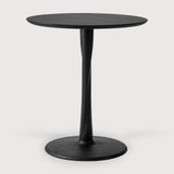 Torsion dining table - varnished oak - black - round White Cliff Studio Dining Table