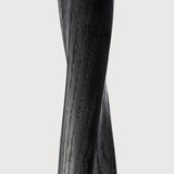 Torsion dining table - varnished oak - black - round White Cliff Studio Dining Table