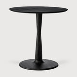 Torsion dining table - varnished oak - black - round - low height White Cliff Studio Dining Table