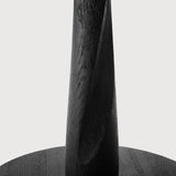 Torsion dining table - varnished oak - black - round - low height White Cliff Studio Dining Table