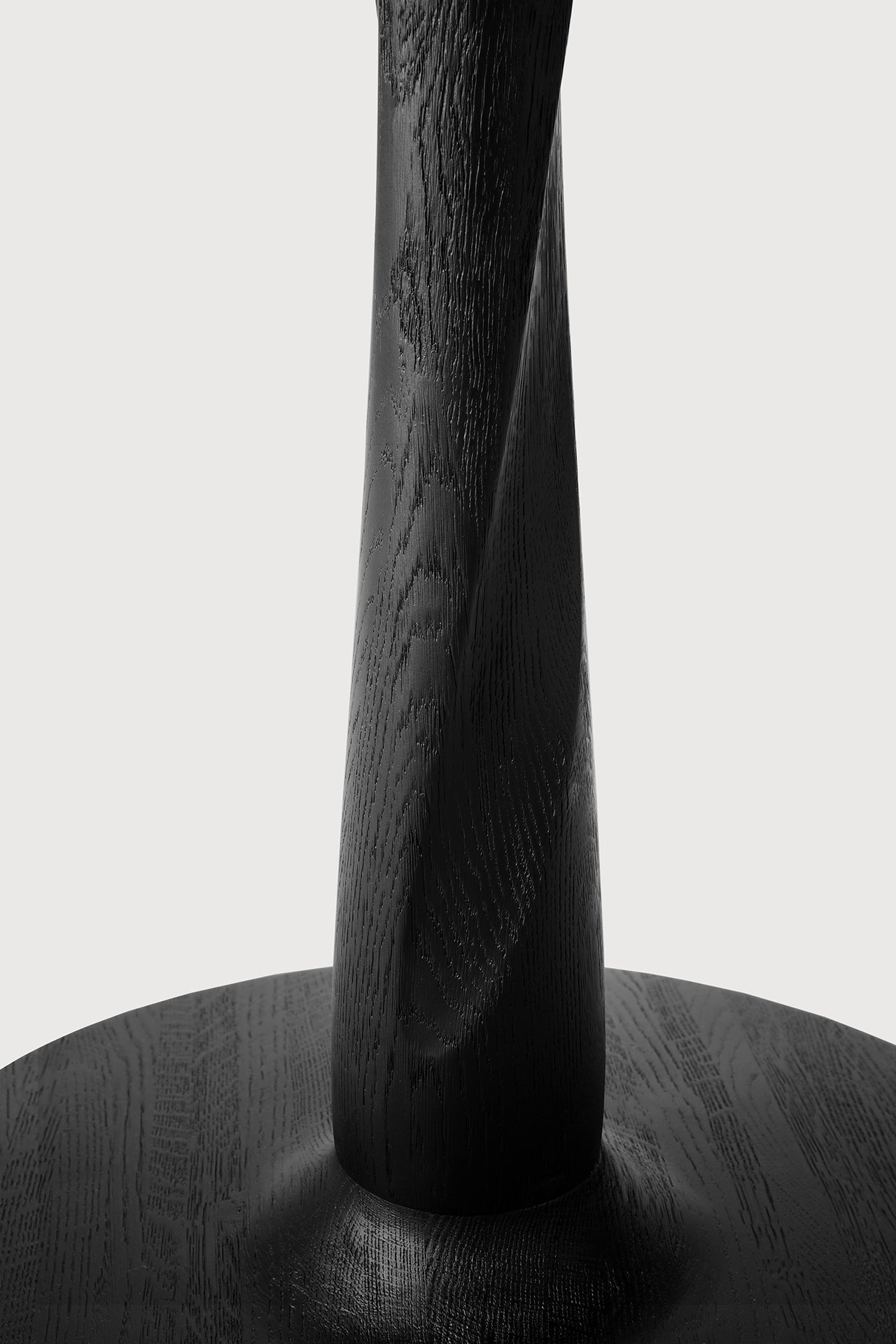 Torsion dining table - varnished oak - black - round - low height White Cliff Studio Dining Table