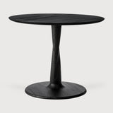 Torsion dining table - varnished oak - black - round - low height White Cliff Studio Dining Table