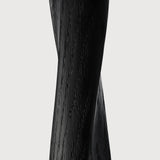 Torsion dining table - varnished oak - black - round - low height White Cliff Studio Dining Table