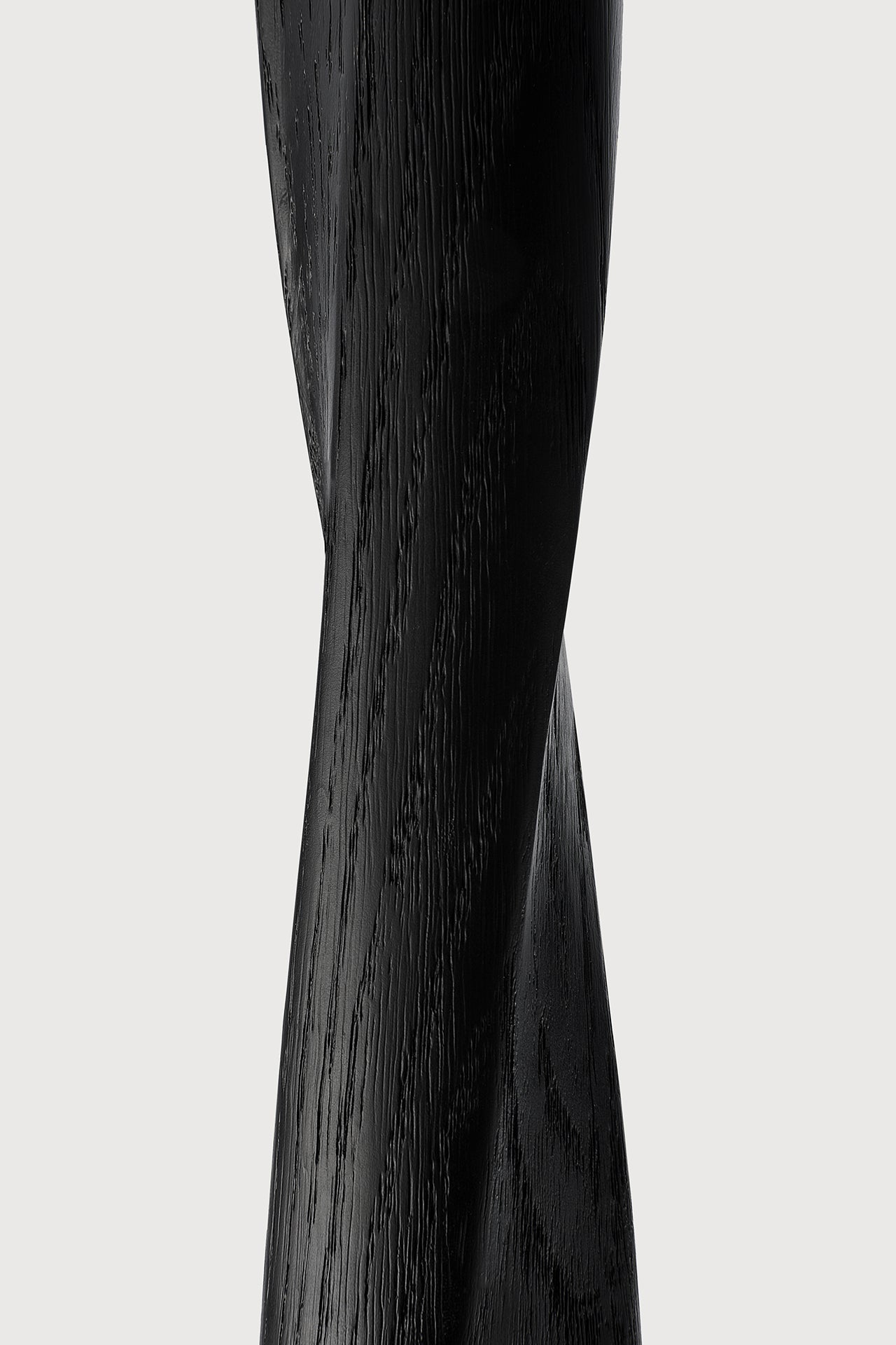 Torsion dining table - varnished oak - black - round - low height White Cliff Studio Dining Table