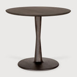 Torsion dining table - varnished oak - brown - round White Cliff Studio Dining Table