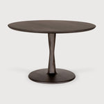 Torsion dining table - varnished oak - brown - round White Cliff Studio Dining Table