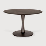 Torsion dining table - varnished oak - brown - round White Cliff Studio Dining Table