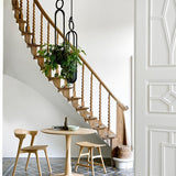 Torsion dining table - varnished oak - round White Cliff Studio Dining Table