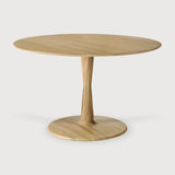 Torsion dining table - varnished oak - round White Cliff Studio Dining Table