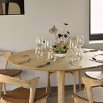 Torsion dining table - varnished oak - round White Cliff Studio Dining Table