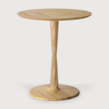 Torsion dining table - varnished oak - round White Cliff Studio Dining Table
