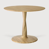 Torsion dining table - varnished oak - round - low height White Cliff Studio Dining Table
