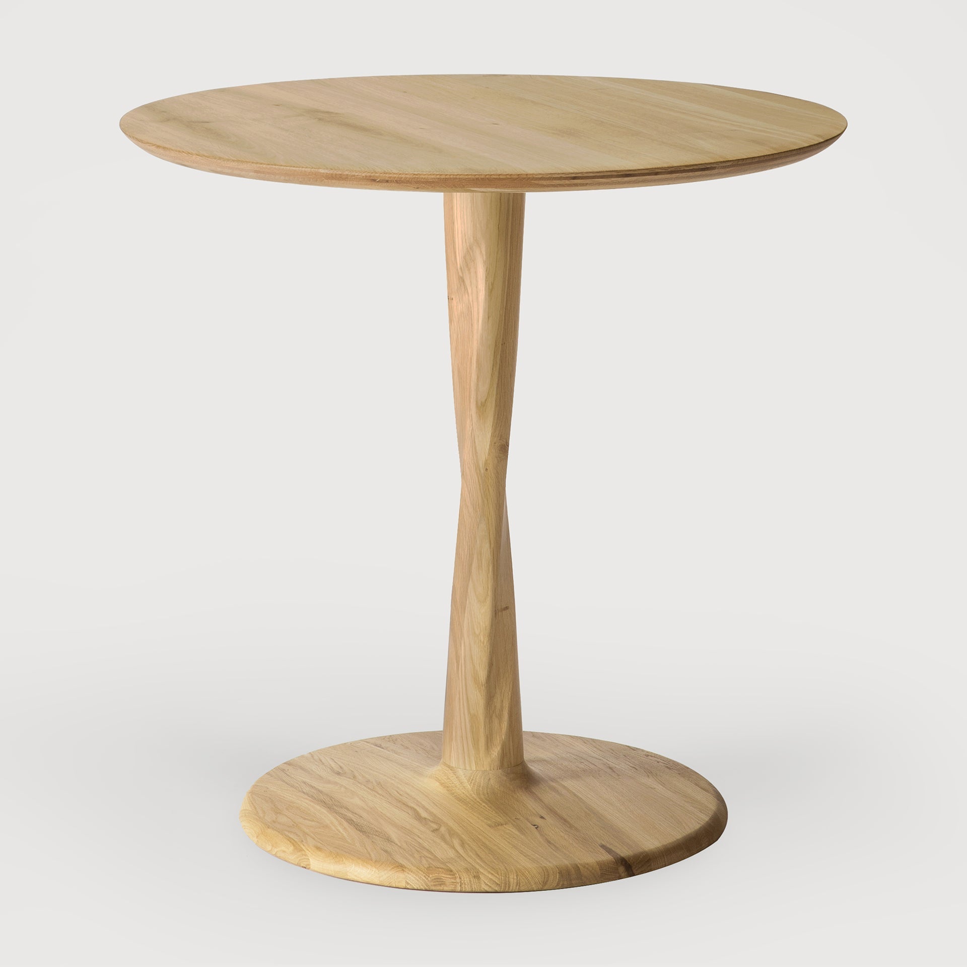 Torsion dining table - varnished oak - round - low height White Cliff Studio Dining Table