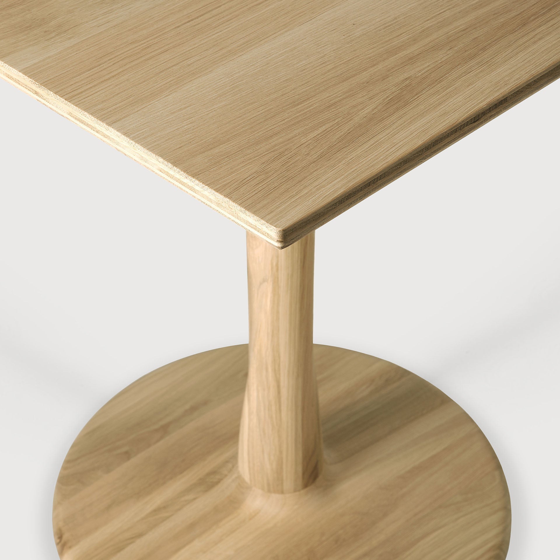 Torsion dining table - varnished oak - square White Cliff Studio Dining Table