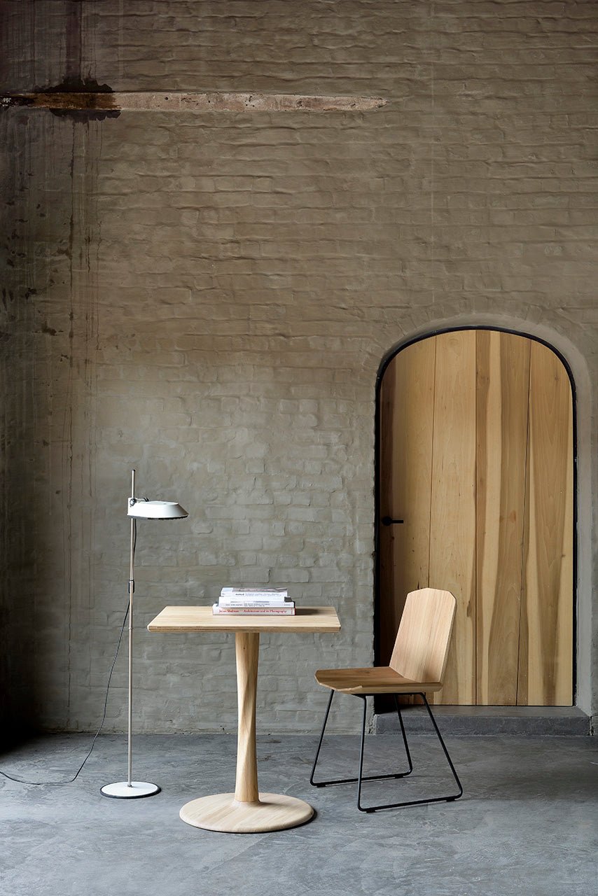 Torsion dining table - varnished oak - square White Cliff Studio Dining Table