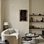 Tray coffee table set - varnished wood - black - round - XL - trays not included White Cliff Studio COFFEE TABLE