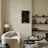 Tray coffee table set - varnished wood - black - round - XL - trays not included White Cliff Studio COFFEE TABLE