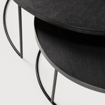 Tray coffee table set - varnished wood - black - round - XL - trays not included White Cliff Studio COFFEE TABLE