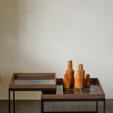 Tray coffee table set - varnished wood - black - square - S/L - trays not included White Cliff Studio COFFEE TABLE