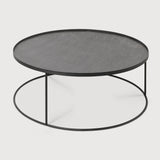 Tray coffee table - varnished wood - black - round - XL - tray not included White Cliff Studio COFFEE TABLE