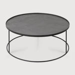 Tray coffee table - varnished wood - black - round - XL - tray not included White Cliff Studio COFFEE TABLE
