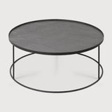 Tray coffee table - varnished wood - black - round - XL - tray not included White Cliff Studio COFFEE TABLE