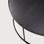Tray coffee table - varnished wood - black - round - XL - tray not included White Cliff Studio COFFEE TABLE