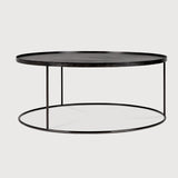 Tray coffee table - varnished wood - black - round - XL - tray not included White Cliff Studio COFFEE TABLE