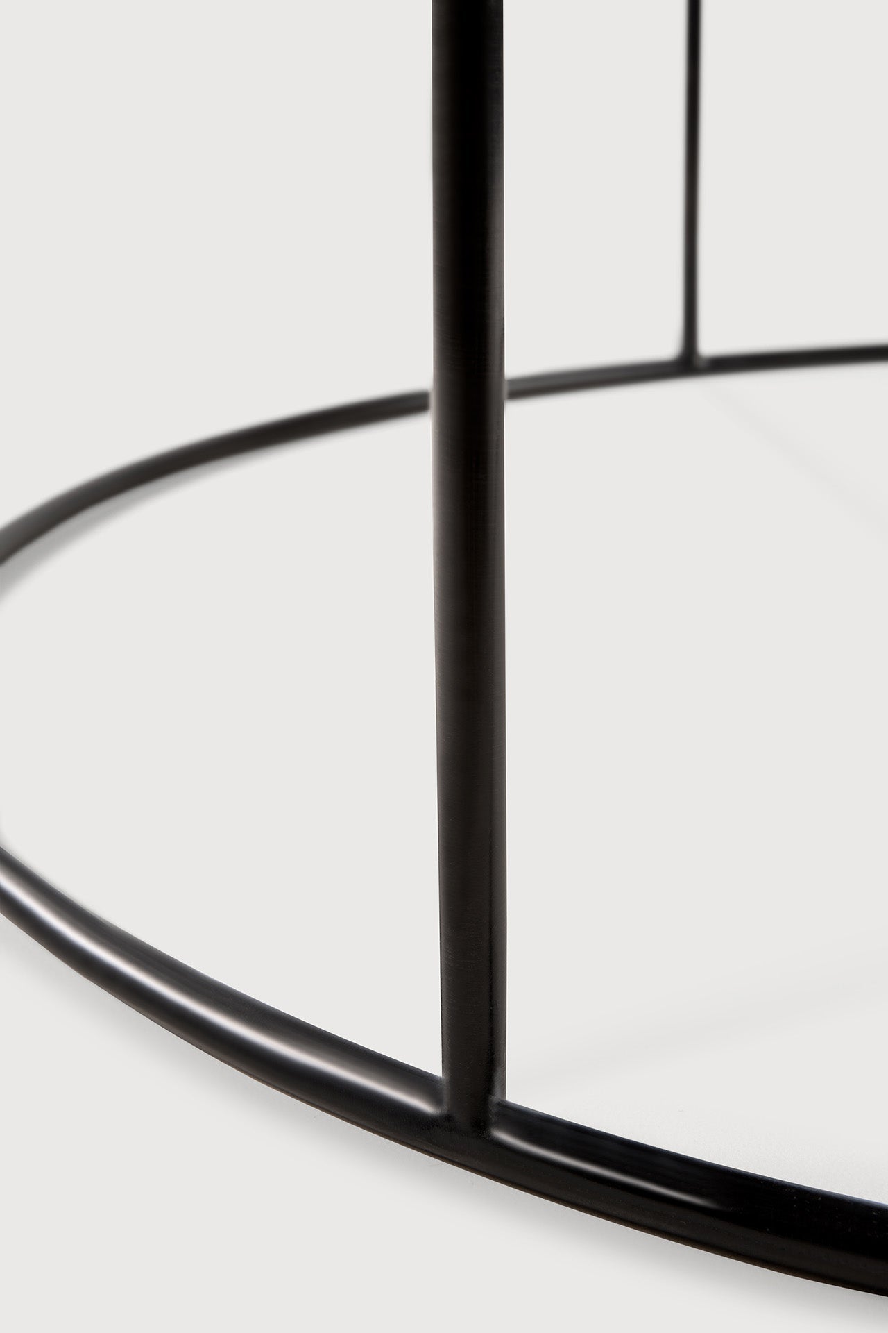 Tray coffee table - varnished wood - black - round - XL - tray not included White Cliff Studio COFFEE TABLE