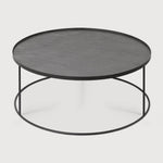 Tray coffee table - varnished wood - black - round - XL - tray not included White Cliff Studio COFFEE TABLE