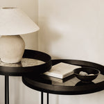 Tray side table set - varnished wood - black - round - S/L - trays not included White Cliff Studio Side Table