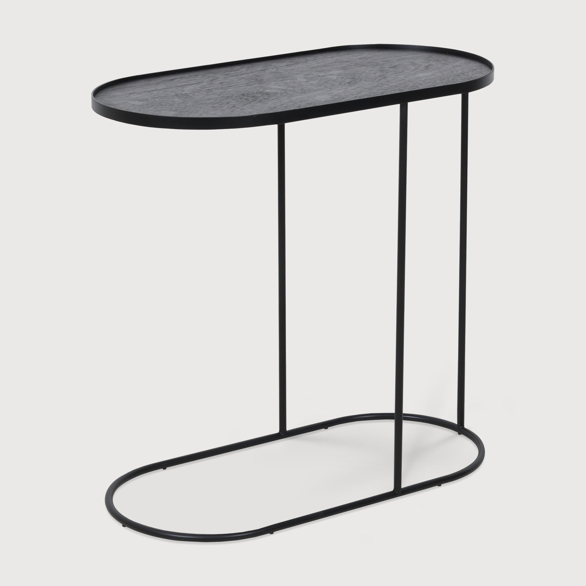 Tray side table - varnished wood - black - oblong - M - tray not included White Cliff Studio Side Table