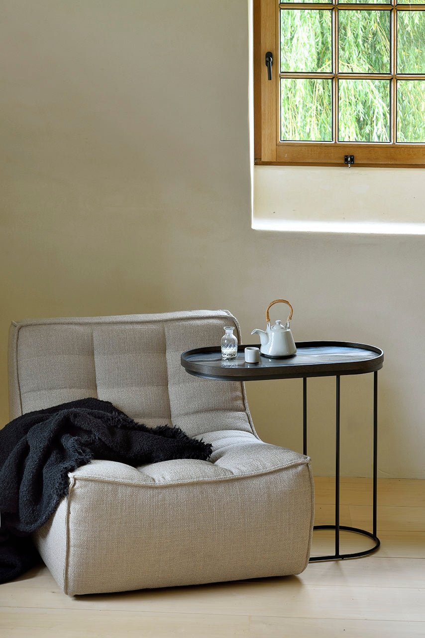 Tray side table - varnished wood - black - oblong - M - tray not included White Cliff Studio Side Table