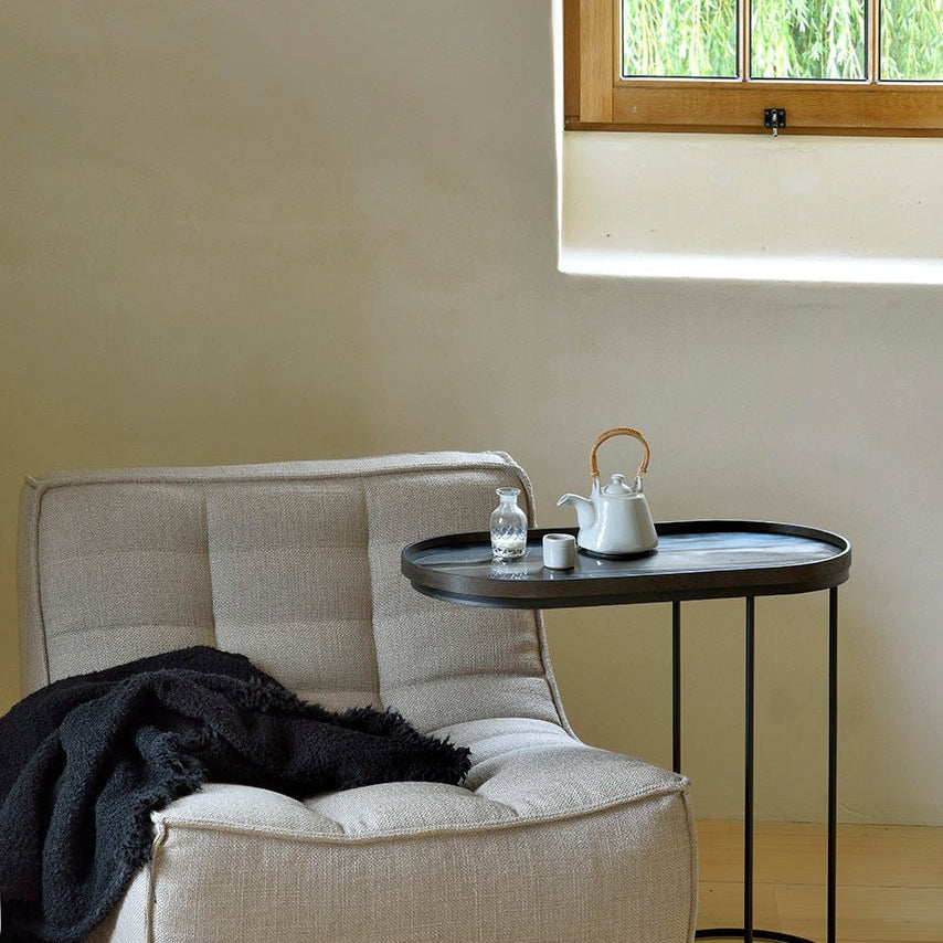 Tray side table - varnished wood - black - oblong - M - tray not included White Cliff Studio Side Table