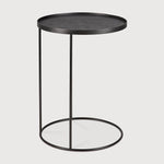 Tray side table - varnished wood - black - round - S - tray not included White Cliff Studio Side Table