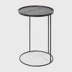 Tray side table - varnished wood - black - round - S - tray not included White Cliff Studio Side Table