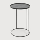 Tray side table - varnished wood - black - round - S - tray not included White Cliff Studio Side Table
