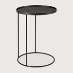 Tray side table - varnished wood - black - round - S - tray not included White Cliff Studio Side Table