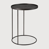 Tray side table - varnished wood - black - round - S - tray not included White Cliff Studio Side Table