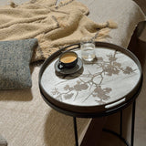 Tray side table - varnished wood - black - round - S - tray not included White Cliff Studio Side Table
